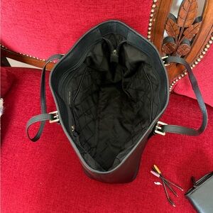 MICHAEL Michael Kors Black Quilted Interior Tote with Gold Hardware